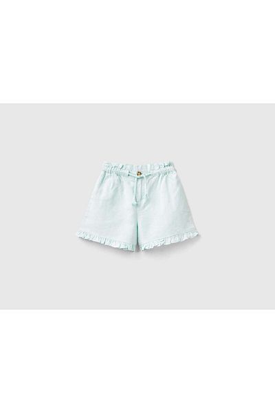 United Colors of Benetton Girls' Ruffled Hem Gathered Waist Shorts