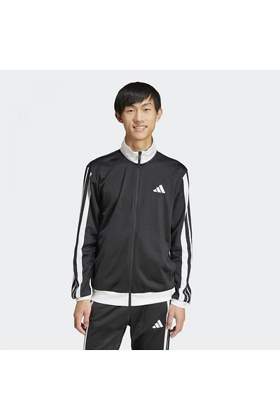 adidas 3-Stripes Tricot Regular Fit Colorblock Men's Black Sweatshirt - Ji8838
