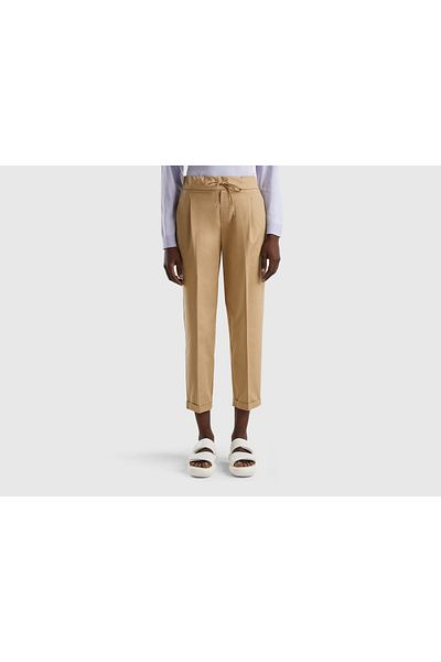 United Colors of Benetton Women's High-Waisted Cotton Jogger Pants