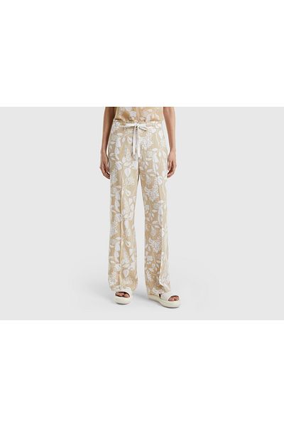 United Colors of Benetton High-Waisted Printed Women's Trousers