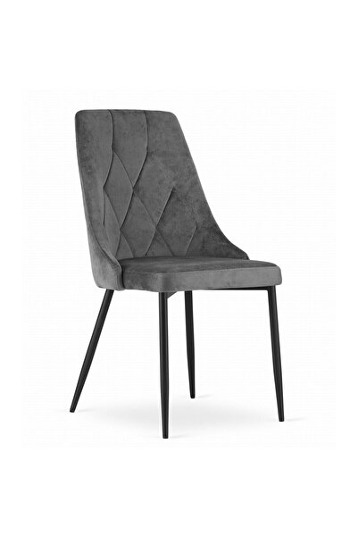 JollyMag Scaun bucatarie/living, Artool, Imola, catifea, metal, gri, 48.5x61x...