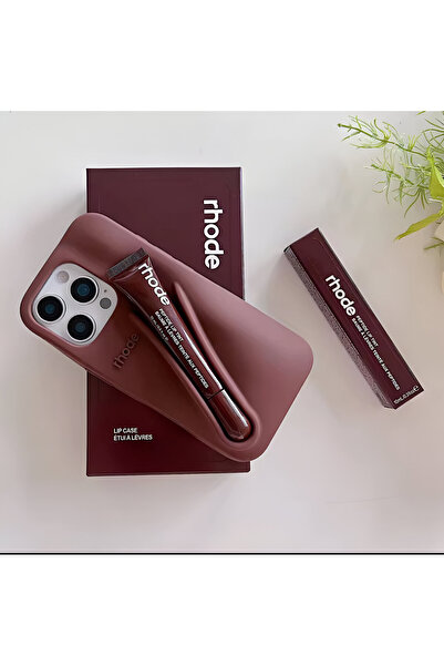 HYPERSOFT Iphone 13 (6.1 inç) Uyumlu Summer Lip Case Ruj Bölmeli Rujlu Kılıf