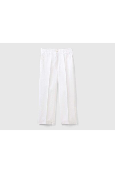 United Colors of Benetton Women's Classic Wide-Leg Pants with Side Pockets