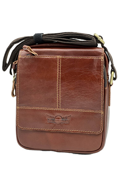 Micutz Ruff Ryder Men's Shoulder Bag Brown ~ Genuine Leather ✔️ Manager Collection, Red-Brown Color