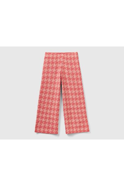 United Colors of Benetton Knitted Houndstooth Pattern Girls' Trousers