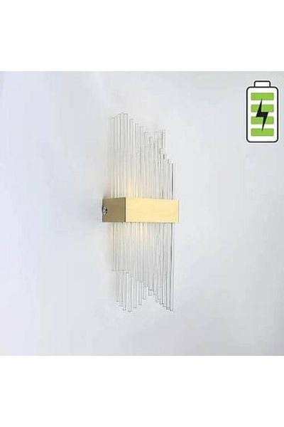 Generic Glow light battery-powered wall light, golden shape with a touch of luxury, yellow lighting color 3