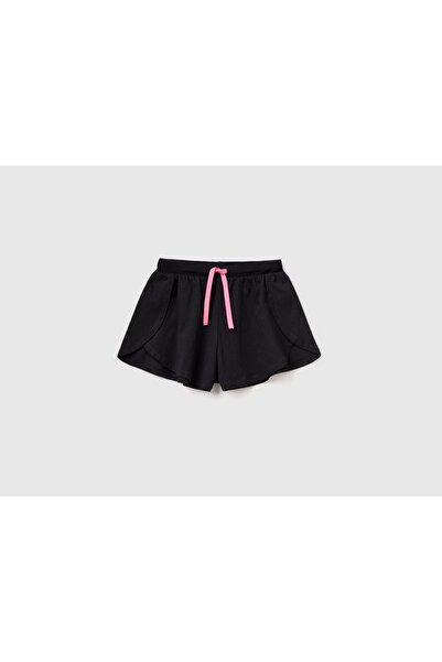 United Colors of Benetton Girls' Pink Tie Sports Shorts