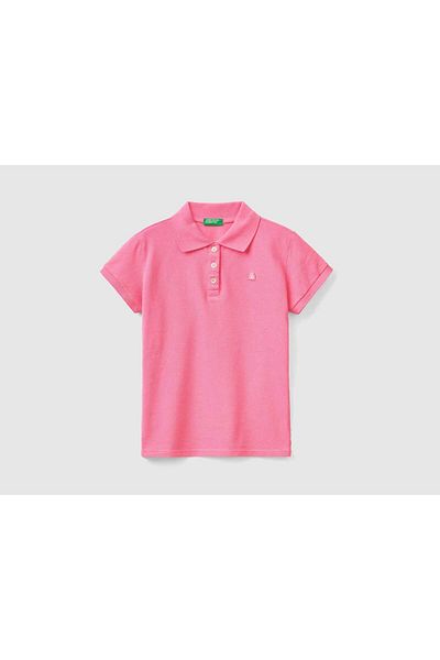 United Colors of Benetton Girls' Short Sleeve Organic Cotton Polo Shirt