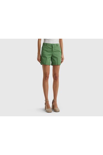 United Colors of Benetton Women's Stretch Cotton Bermuda Shorts