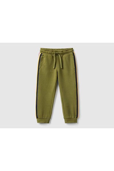 United Colors of Benetton Kids' Solid Sweatpants with Side Stripe