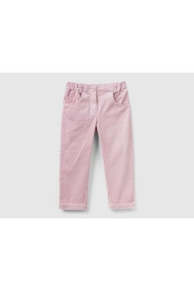 United Colors of Benetton Kids' Velvet Pants with Elastic Waist