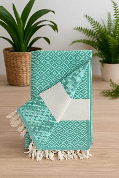 KIZILELMADA منشفة بيتشمنت ماسية على الطراز البوهيمي - 90x150 سم، 100% قطن، لل...