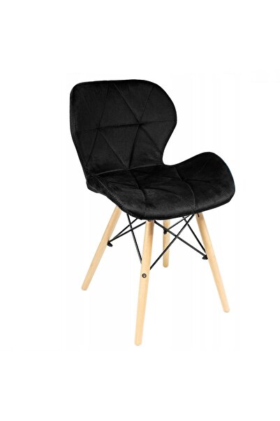 JollyMag Scaun stil scandinav, catifea, negru si natur, 46x50x73 cm, Velvet