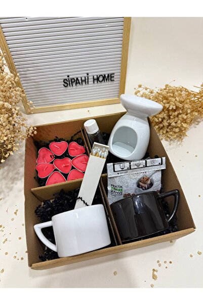 HomeSipahi Hediyelik kahve bardağı buhurdanlık Siyah beyaz