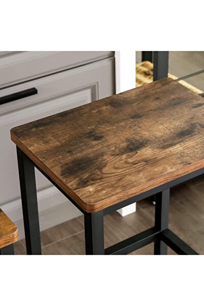 JollyMag Sada 2 kuchyňských/barových židlí, Artool, paleo a ocel, rustikální hnědá, černá, 40x30x65 cm