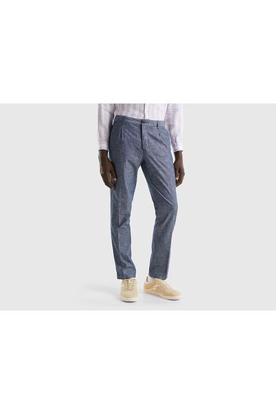 United Colors of Benetton Men's Cotton Pleated Pants with 4 Pockets