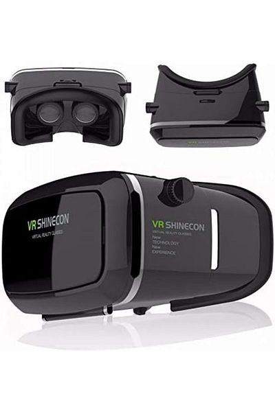 VR Shinecon Virtual Reality VR 3D IMAX Video Games Glasses for Smartphones, Black