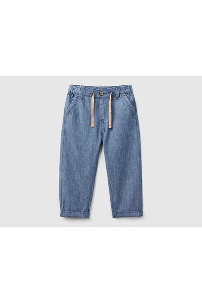 United Colors of Benetton Kids' Slim Fit Chino Pants with Drawstring Waist