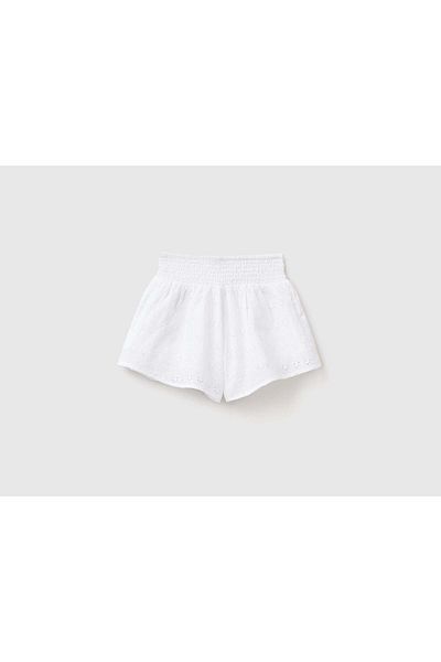United Colors of Benetton Embroidered English Lace Butterfly Shorts for Kids