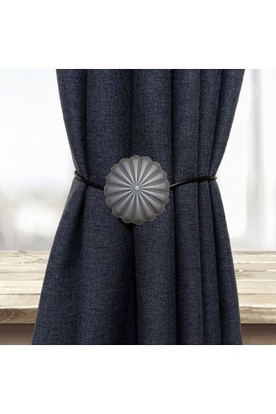 PUFO Elegant drawstring for curtains or drapes with magnet, dark gray