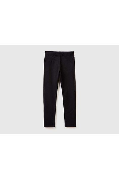 United Colors of Benetton Girls' Long Solid Stretch Leggings