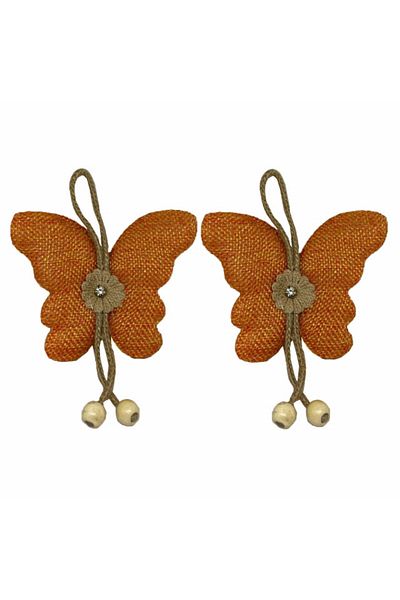 PUFO Set de șnururi fluture pentru perdea sau draperie cu magnet, 2 buc., portocaliu