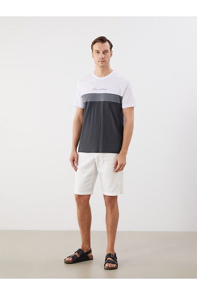 LC Waikiki New Season Crew Neck Short Sleeve Color Block Men's T-Shirt - S50769Z8