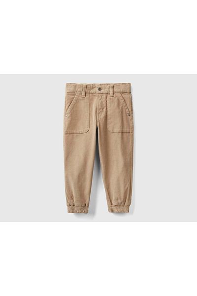 United Colors of Benetton Boys' Long Ribbed Pants with Pockets