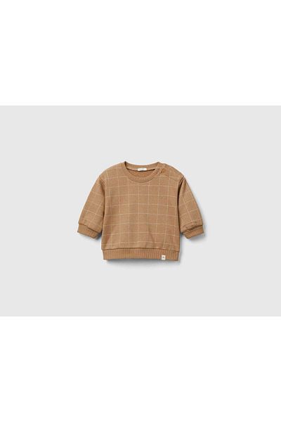 United Colors of Benetton Infant Round Neck Blouse with Checkered Design