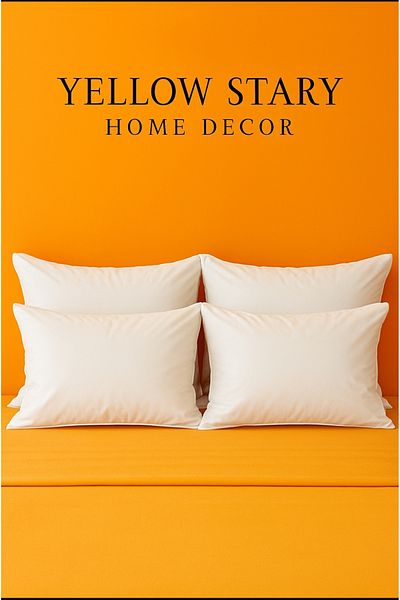 YELLOW STARY HOME DECOR 4 Pieces Micro Silicone Pillow Antiallergic Home, Hotel, Dormitory, Course, Boarding House, Pillow 50X70 cm