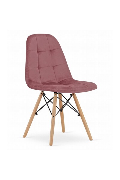 JollyMag Židle ve skandinávském stylu, Artool, Dumo, samet, dřevo, tmavě růžová, 45x53x84 cm