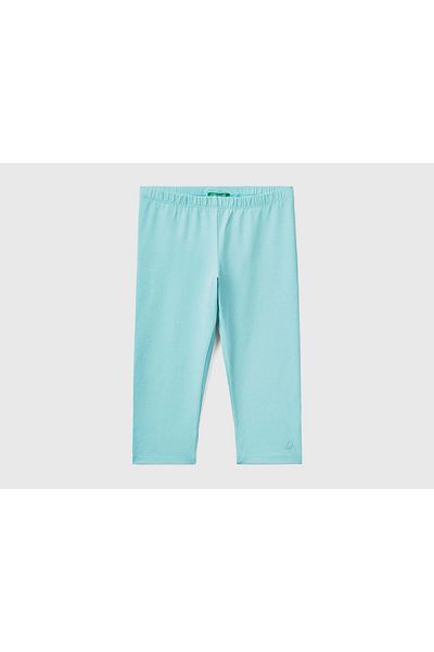 United Colors of Benetton Knee-Length Girls' Yoga Leggings with Logo