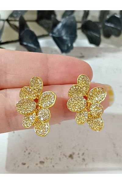 mos&more Gold Leaves Small Women's Earrings