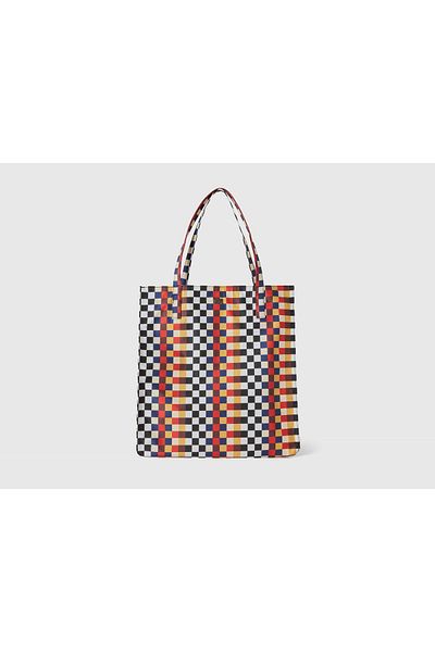 United Colors of Benetton Plaid Shopping Tote Bag