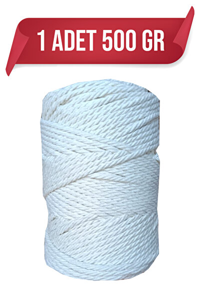 Bevella Macrame Cord Makrome İpi 5 kg 4 mm Büküm Burgulu Halat Perde Örgü İpi 10 adet 500 gr