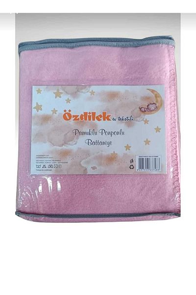 Özdilek Baby Blanket with Pink Pompom