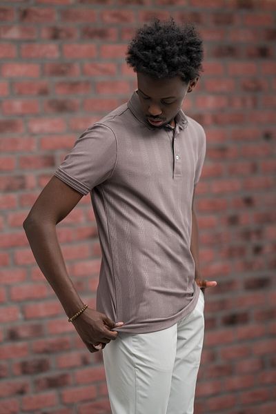 ADVANTE Tricou cu gât polo cu dungi din Lycra cu croiala normală
