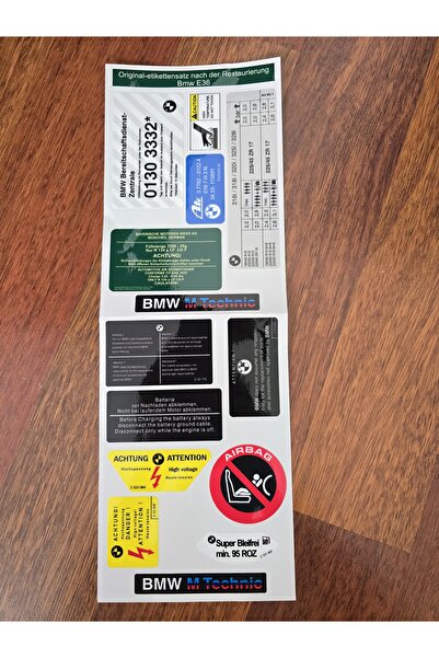 İB GLOBAL BMW E36 ORJİNAL ETİKET TAKIMI E36 E 36 ETİKET