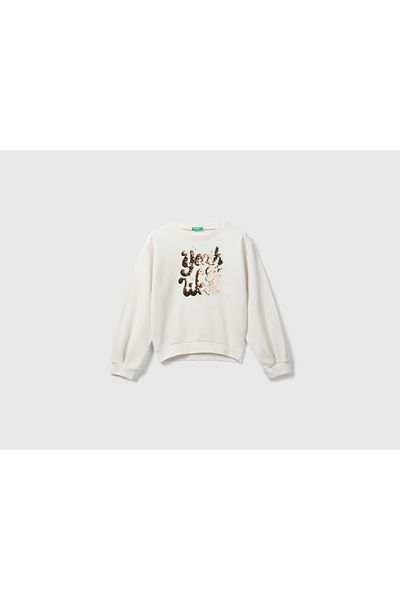 United Colors of Benetton Reversible Sequin Long Sleeve Sweatshirt
