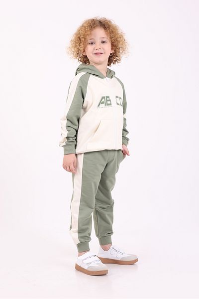 Mixima 3-4-5-6 Years Old Kangaroo Zipper Cardigan Seasonal Two-Thread Bottom Top Double Tracksuit Suit (Take Full Size)