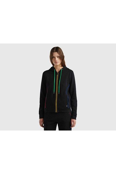United Colors of Benetton Women's Cotton Zip-Up Sweatshirt