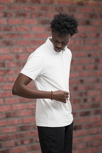 ADVANTE Tricou cu gât polo cu dungi din Lycra cu croiala normală