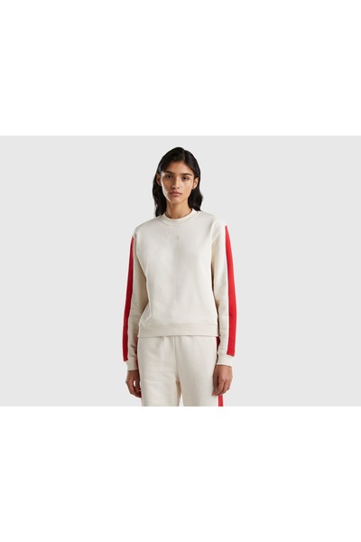 United Colors of Benetton سويت شيرت نسائي بخطوط جانبية