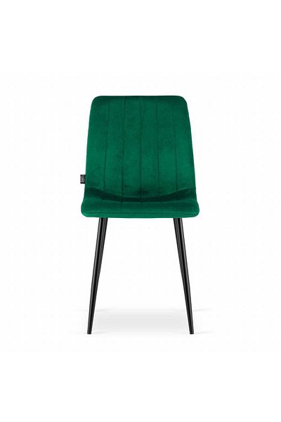 JollyMag Set 4 scaune bucatarie/living, Artool, Lava, catifea, metal, verde si negru, 43x51x90 cm