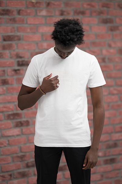 ADVANTE Тениска с принт от памук и кръгло деколте Slim Fit