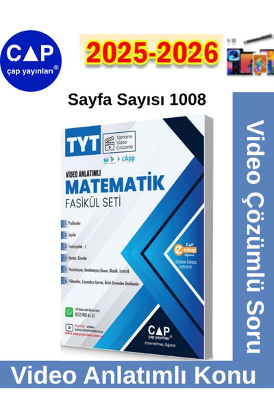 Çap Yayınları 2025-2026 Müfredat Tyt Matematik Video Anlatımlı-Video Çözümlü ...