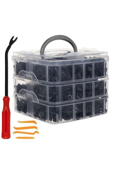 Xtrobb Kit de cleme automate, 620 de piese, Xtrobb, extractor, 18 dimensiuni, 16 tipuri, conectori universali, cutie