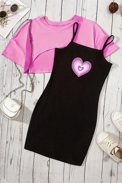 c.c.l. coccolin kids baby clup Set de 2 bluze crop pentru fete din bumbac pieptănat