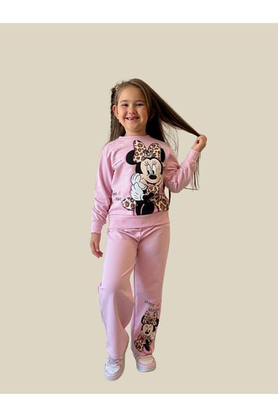 LİLLYPİCCA Girls' 2-Piece Set Character Patterned Sweatshirt and Wide Leg Pants