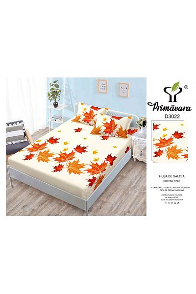 FIONNA.RO Duvet Cover With Elastic And Pillowcases 160X200cm - Autumn Leaves